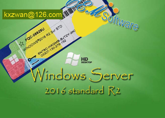 Первоначальные лицензия ключа розницы стикера Коа пакета ОЭМ Р2 сервера 2016 Виндовс стандартная
